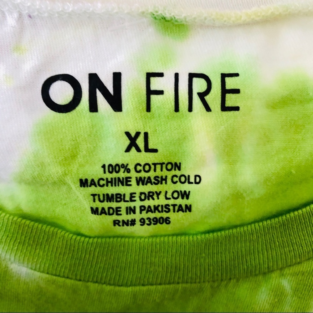 NWT ON FIRE tie-dye fringe swirl 70s hippie cotton festival style top size XL - Picture 5 of 6
